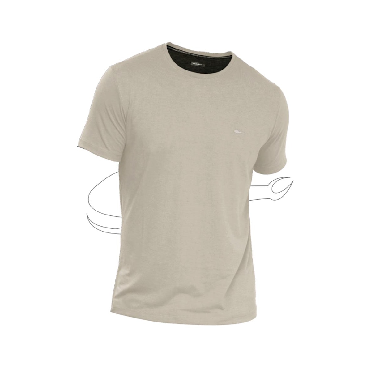 Camiseta Sallo Meia Manga Básica 1157 Areia