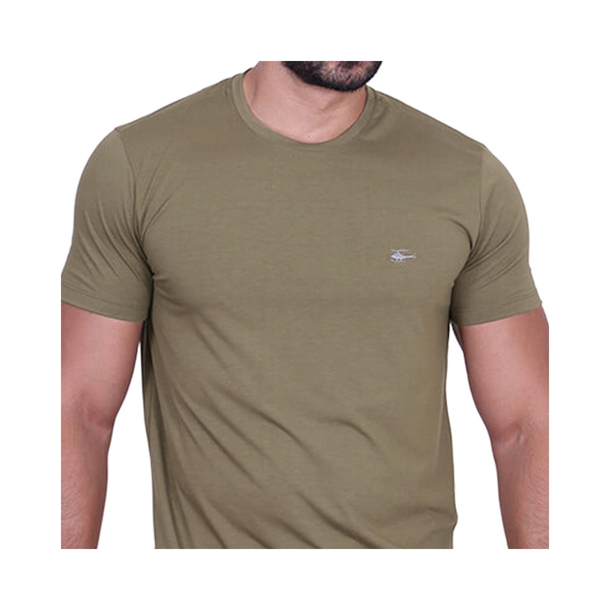 Camiseta Sallo Meia Manga Básica 1641 Plus Misto Khaki Camiseta Sallo Meia Manga Básica 1641 Plus Misto Khaki
