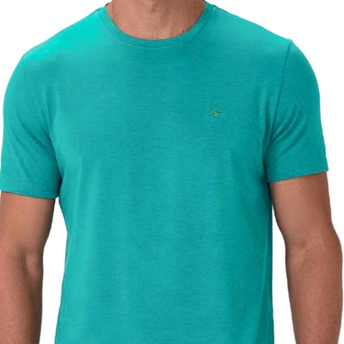 Detalhe - Camiseta Sallo Meia Manga Básica 1641 Plus Misto Pacifico