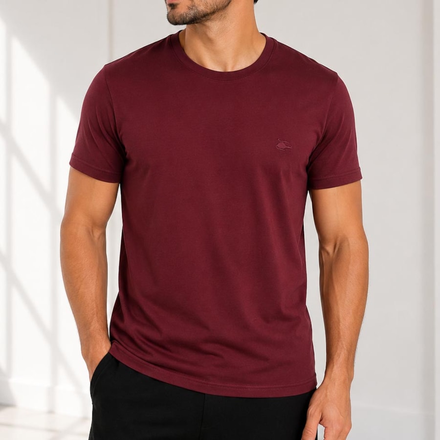 Camiseta Sallo Meia Manga Básica 1641 Plus Misto Vinho Camiseta Sallo Meia Manga Básica 1641 Plus Misto Vinho