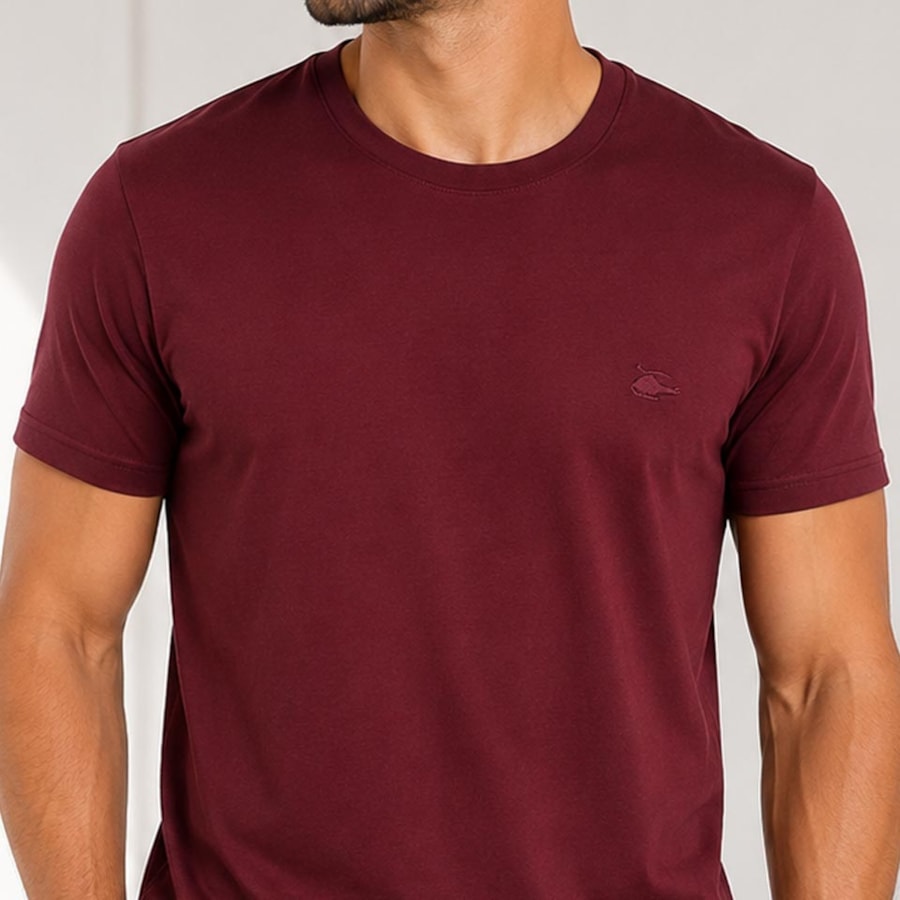 Camiseta Sallo Meia Manga Básica 1641 Plus Misto Vinho Camiseta Sallo Meia Manga Básica 1641 Plus Misto Vinho