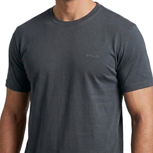 Detalhe - Camiseta Sallo Pergula Básica 2314 Chumbo Dark