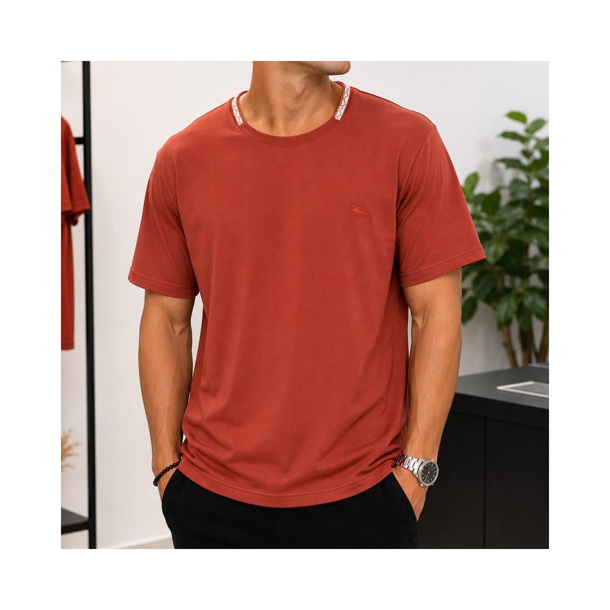 Camiseta Sallo Pergula Básica 2761 Terracota Camiseta Sallo Pergula Básica 2761 Terracota