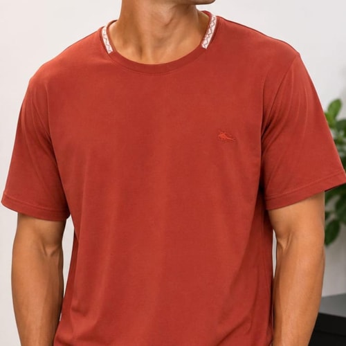 Detalhe - Camiseta Sallo Pergula Básica 2761 Terracota