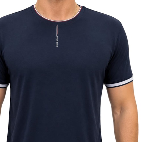 Detalhe - Camiseta Sallo Pergula Meia Manga 0030 Marinho