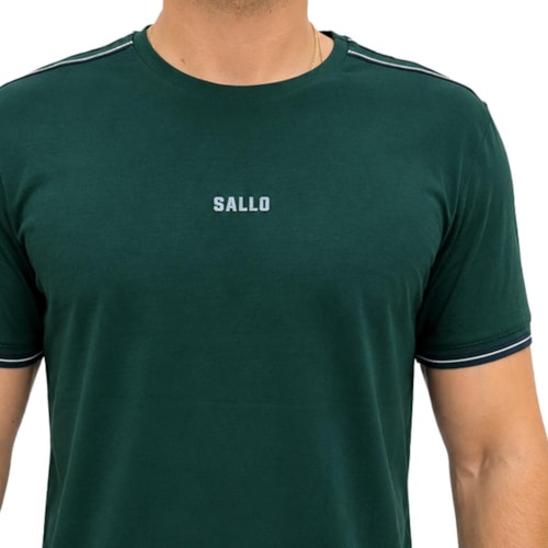 Detalhe - Camiseta Sallo Pergula Meia Manga 0052 Verde Escuro