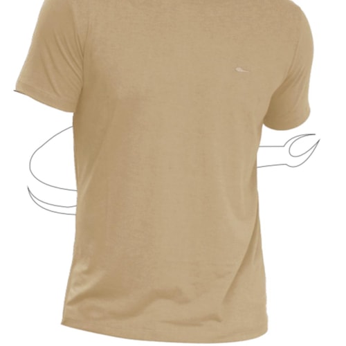 Detalhe - Camiseta Sallo Pergula Meia Manga Básica 1157 Amber