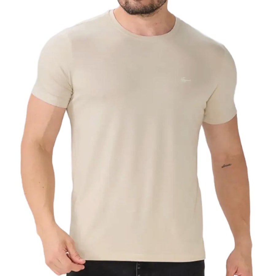 Camiseta Sallo Pergula Meia Manga Básica 1157 Areia