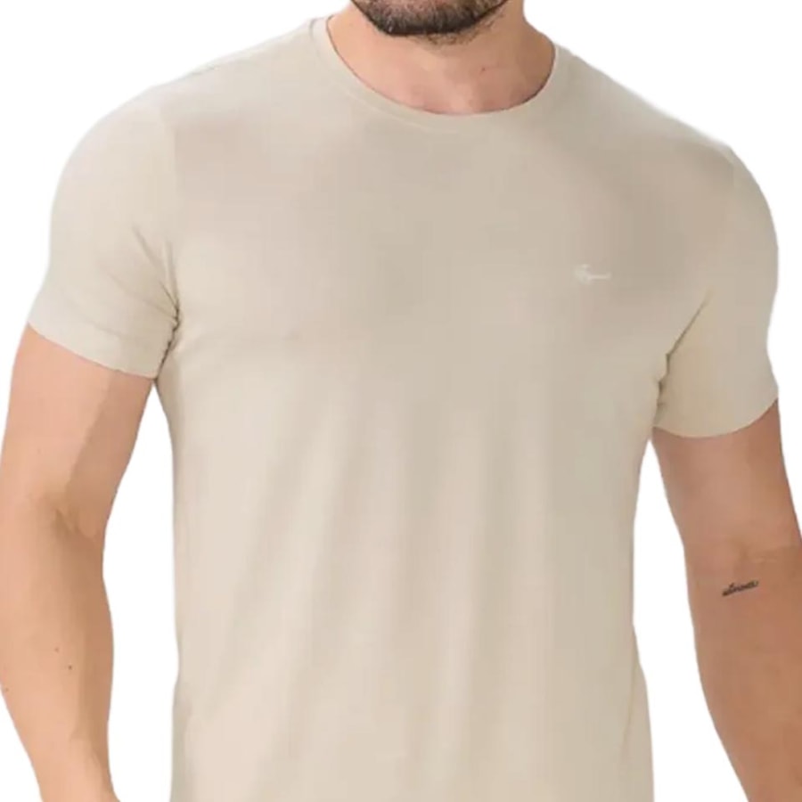 Camiseta Sallo Pergula Meia Manga Básica 1157 Areia