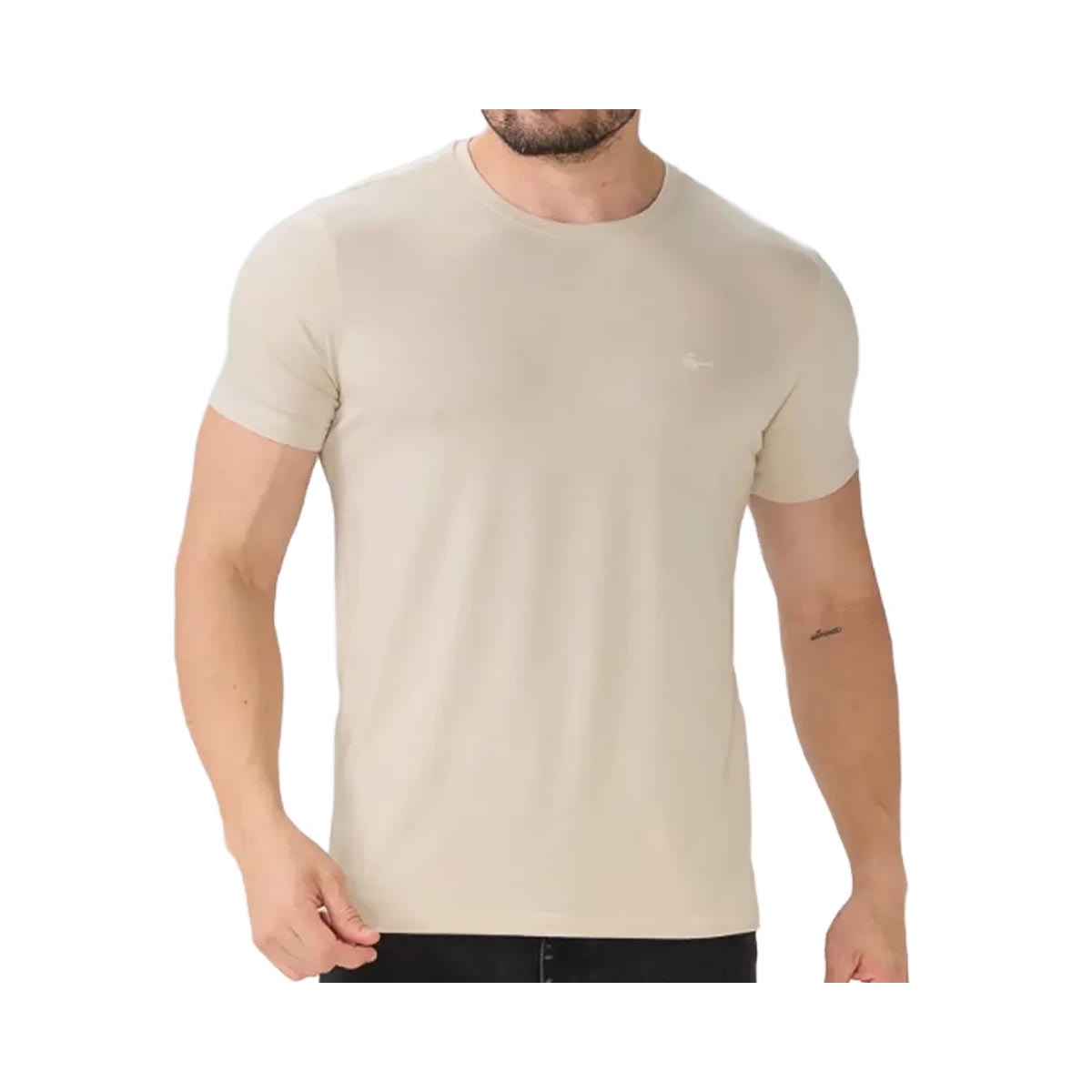 Camiseta Sallo Pergula Meia Manga Básica 1157 Areia