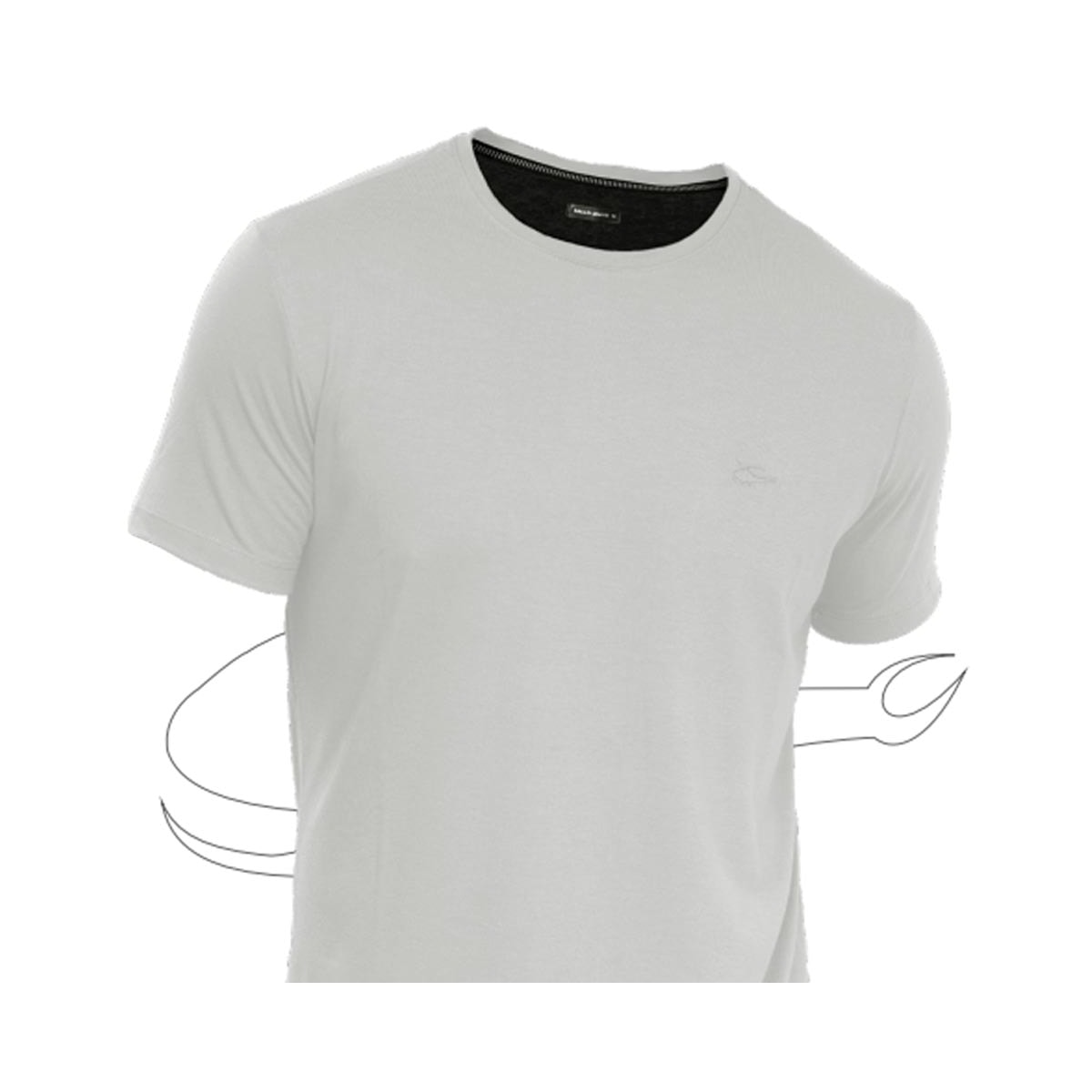 Camiseta Sallo Pergula Meia Manga Básica 1157 Cinza Shark