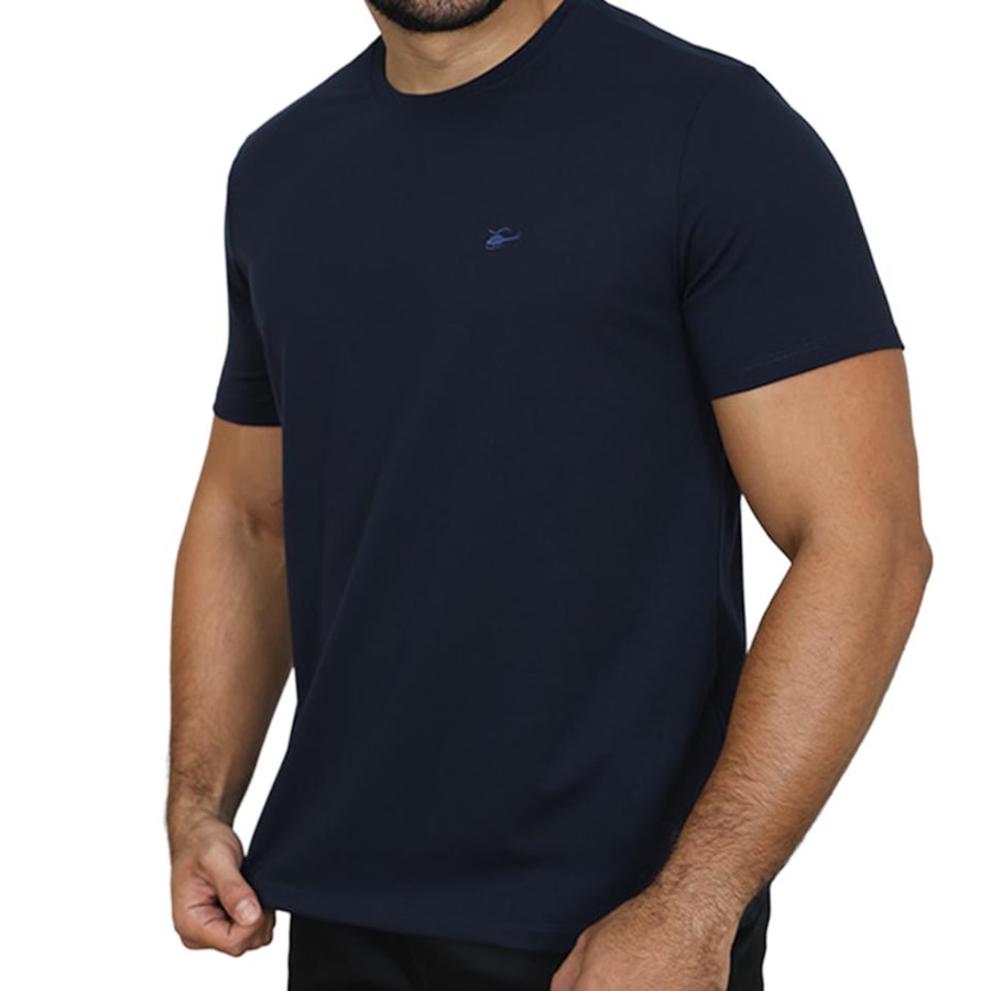 Camiseta Sallo Pergula Meia Manga Básica 1157 Marinho