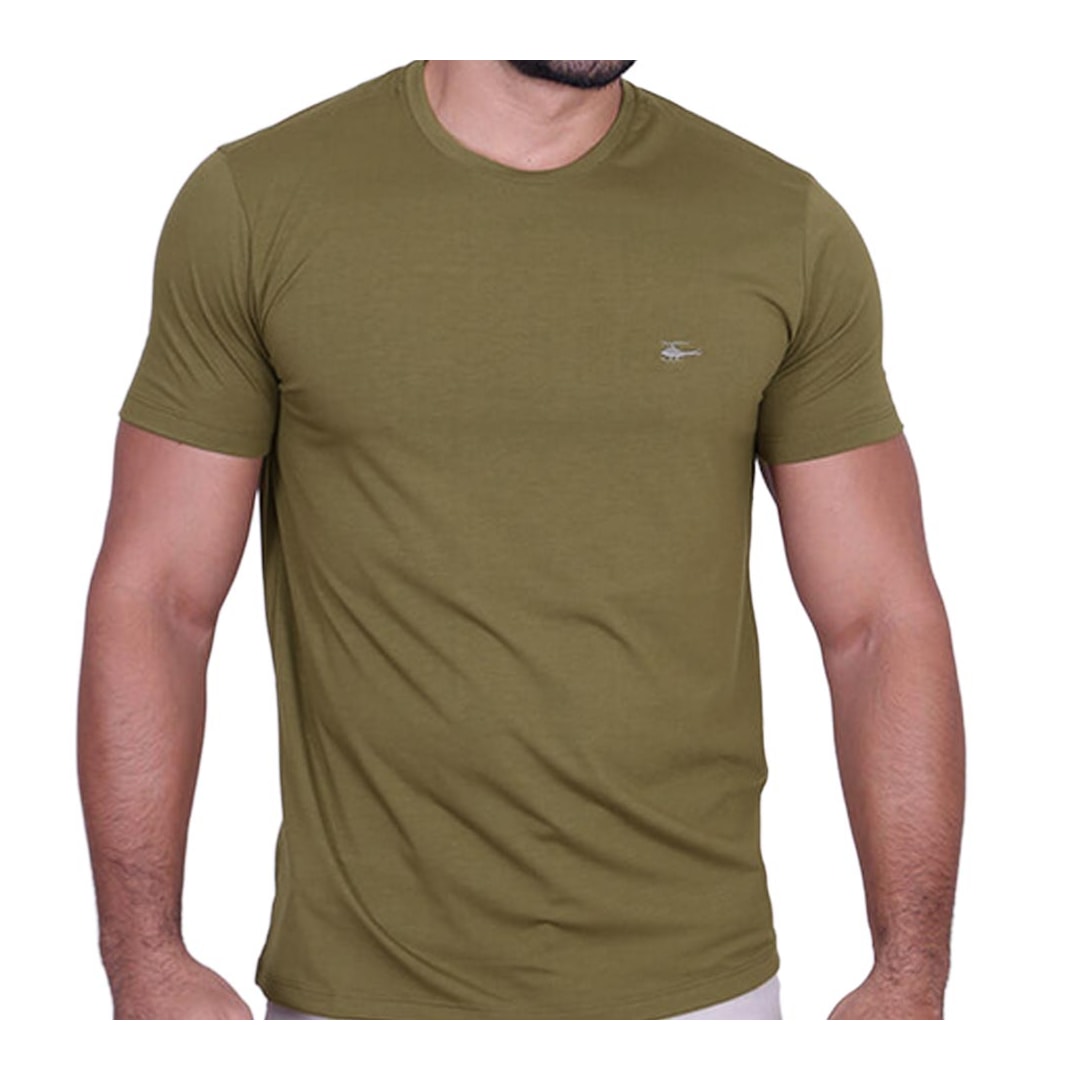 Camiseta Sallo Pergula Meia Manga Básica 1157 Military Oliver