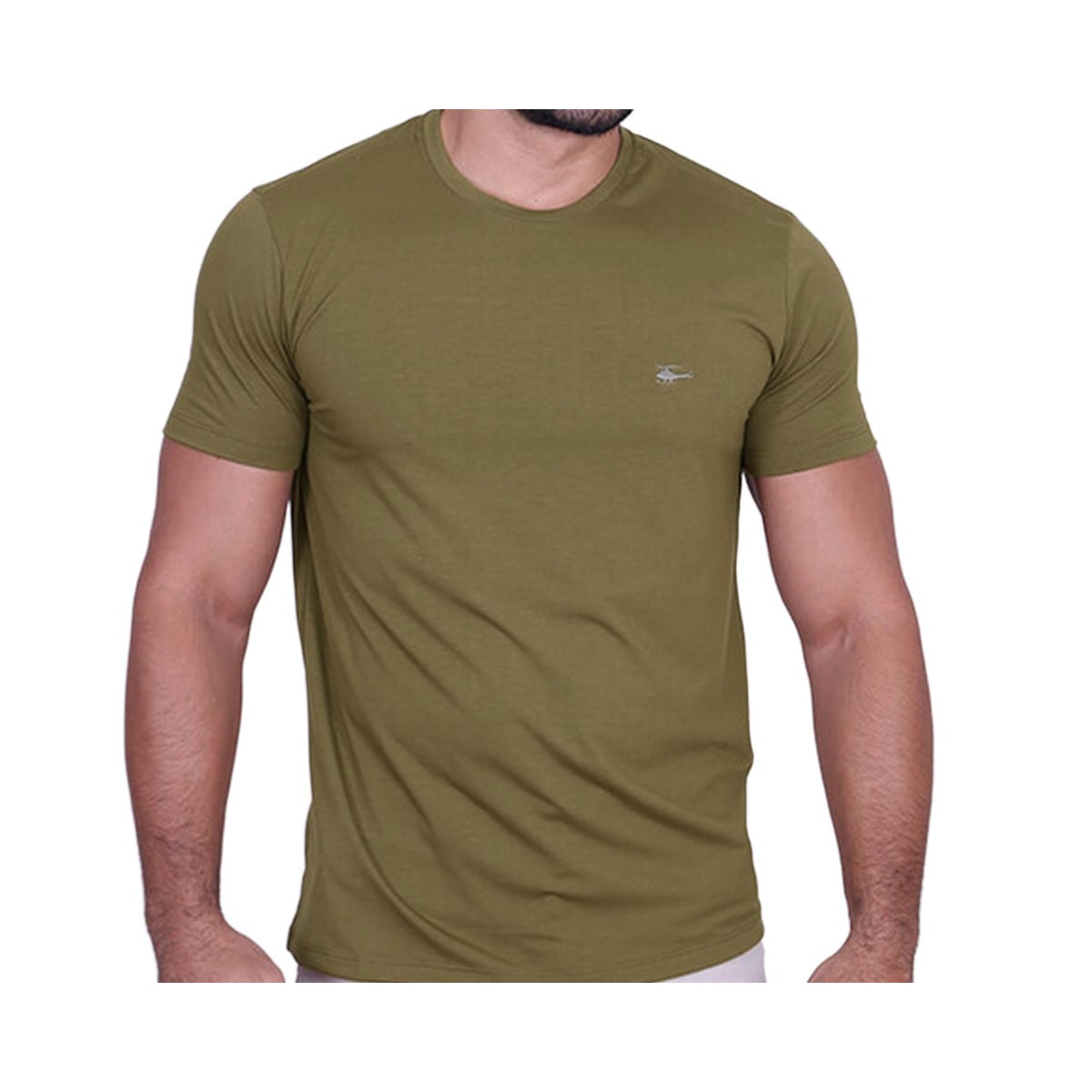 Camiseta Sallo Pergula Meia Manga Básica 1157 Military Oliver