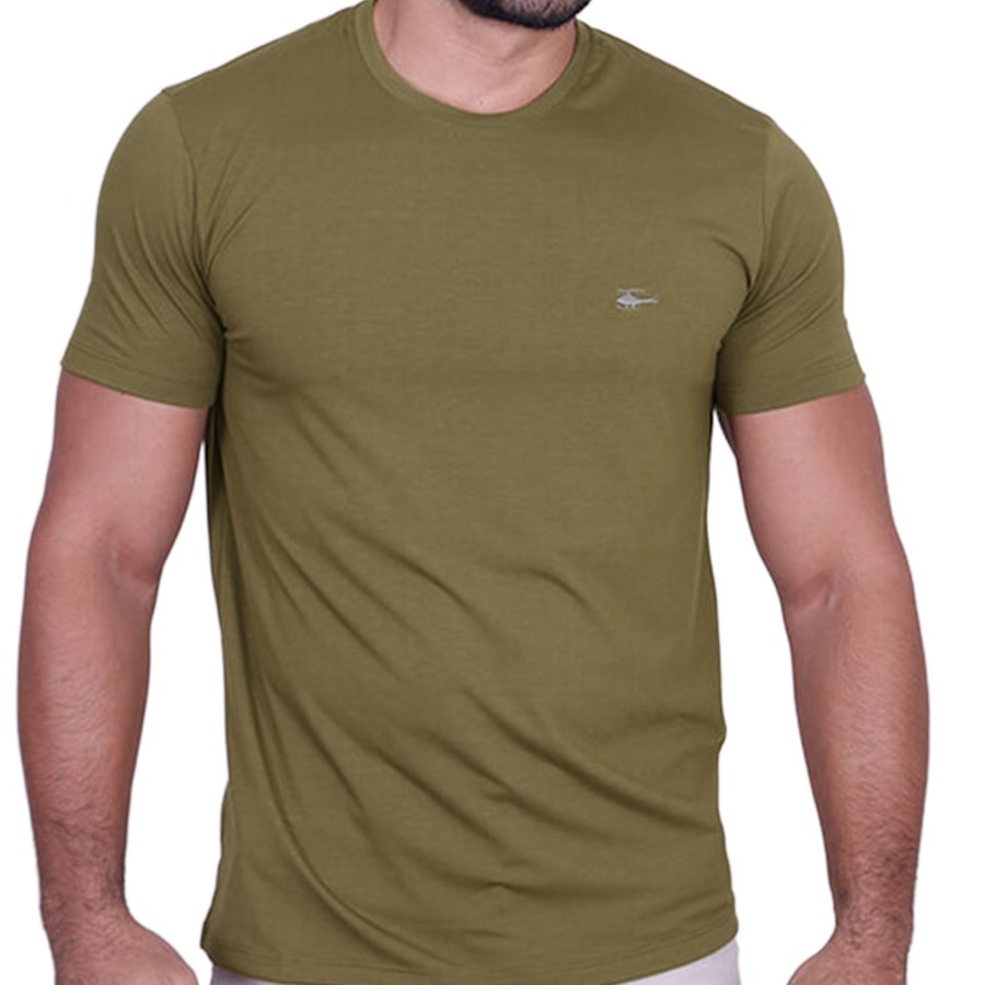 Camiseta Sallo Pergula Meia Manga Básica 1157 Military Oliver