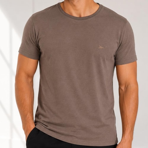 Camiseta Sallo Pergula Meia Manga Básica 1157 Mocca