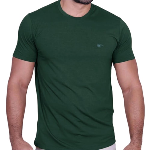Camiseta Sallo Pergula Meia Manga Básica 1157 Verde Escuro
