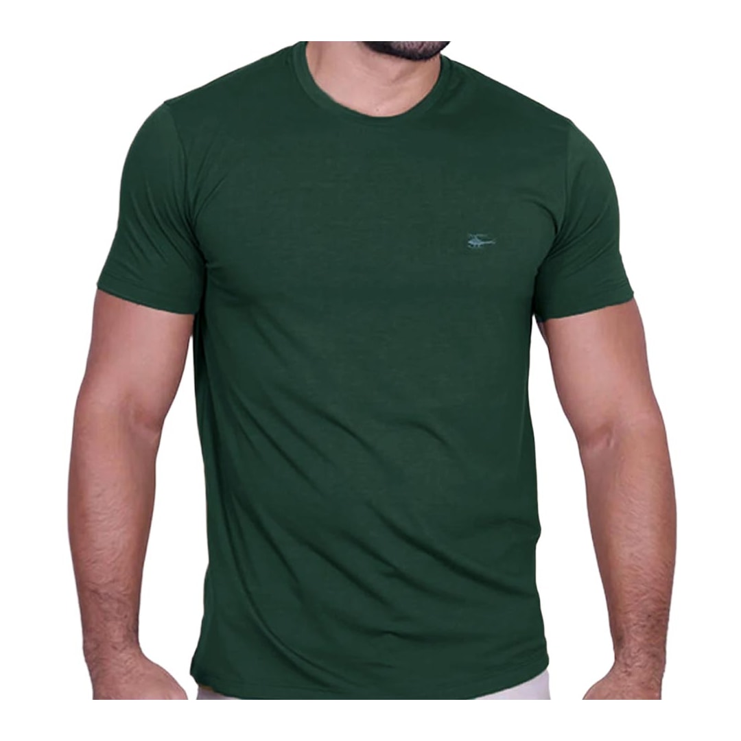 Camiseta Sallo Pergula Meia Manga Básica 1157 Verde Escuro Camiseta Sallo Pergula Meia Manga Básica 1157 Verde Escuro