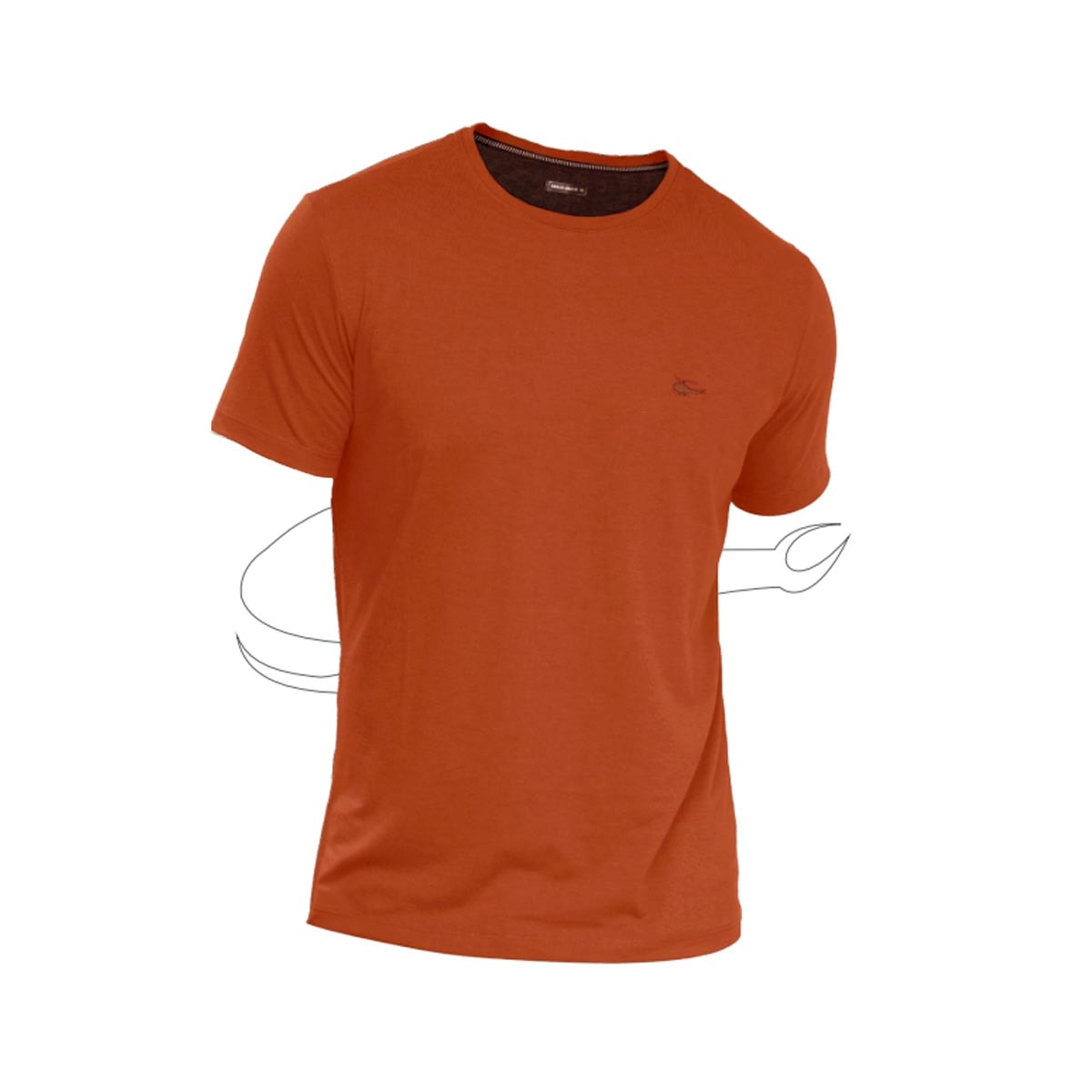 Camiseta Sallo Pergula Meia Manga Básica 1157 Whiskey