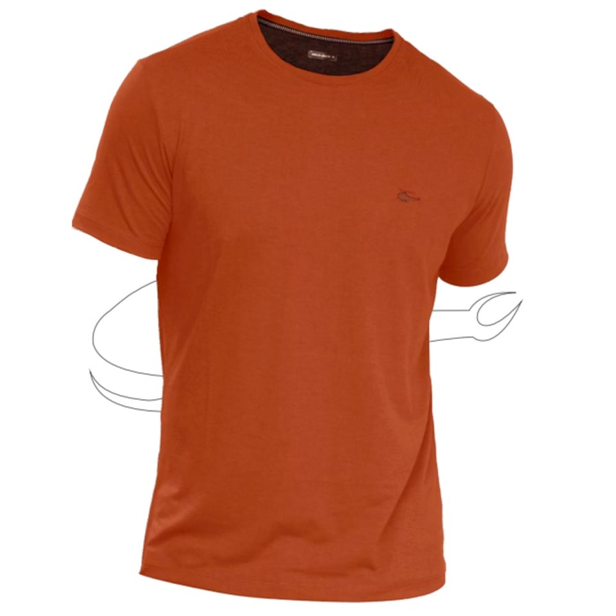 Camiseta Sallo Pergula Meia Manga Básica 1157 Whiskey