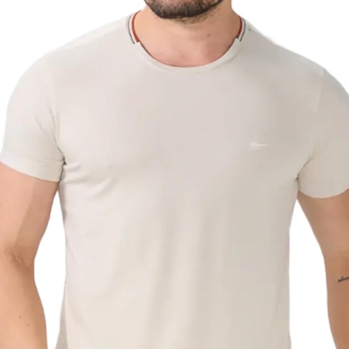 Detalhe - Camiseta Sallo Piquet Pergula Básica 2761 Areia