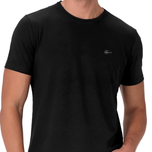Detalhe - Camiseta Sallo Piquet Pergula Básica 2761 Preto