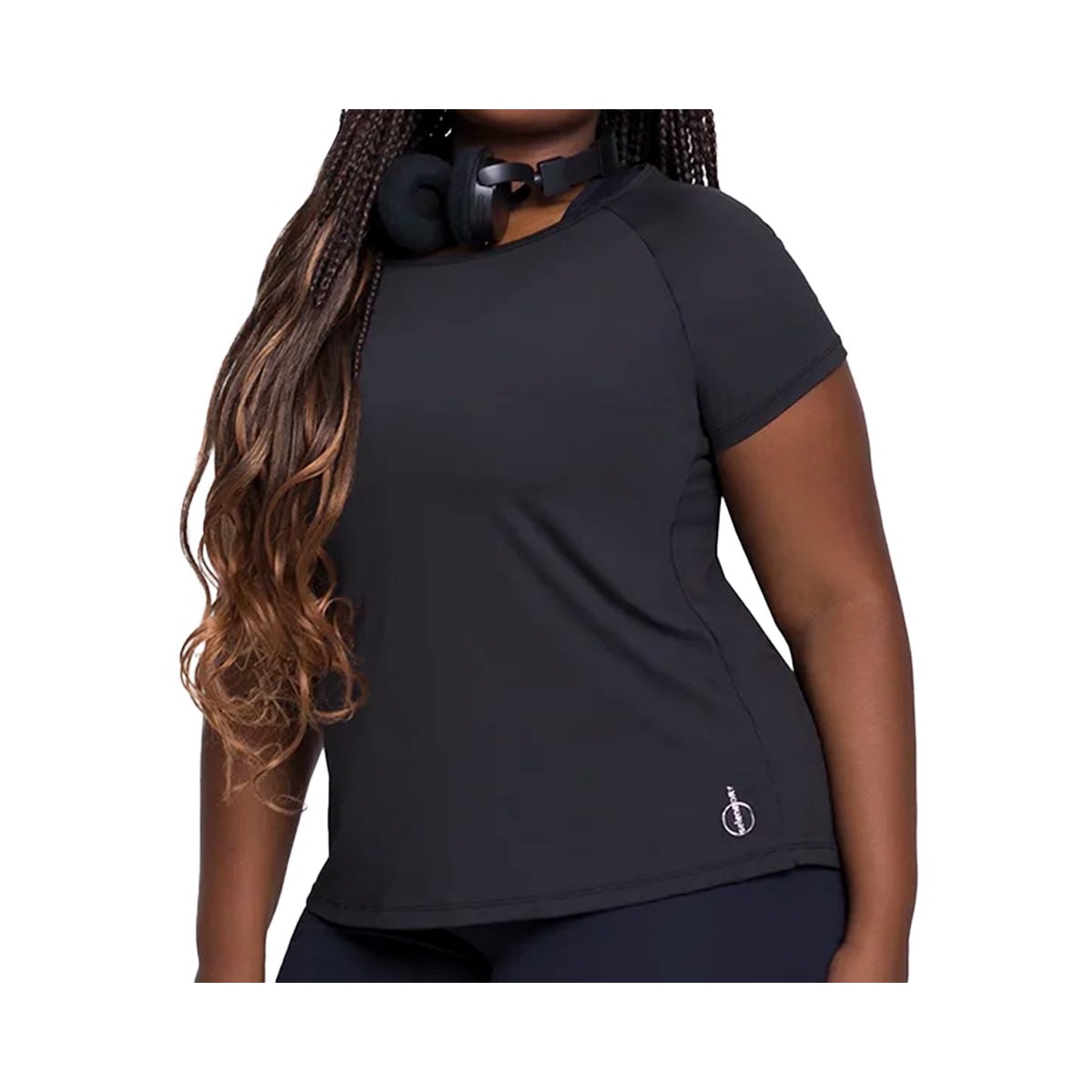 Camiseta Selene Básica Plus Size 24980 Preto Camiseta Selene Básica Plus Size 24980 Preto