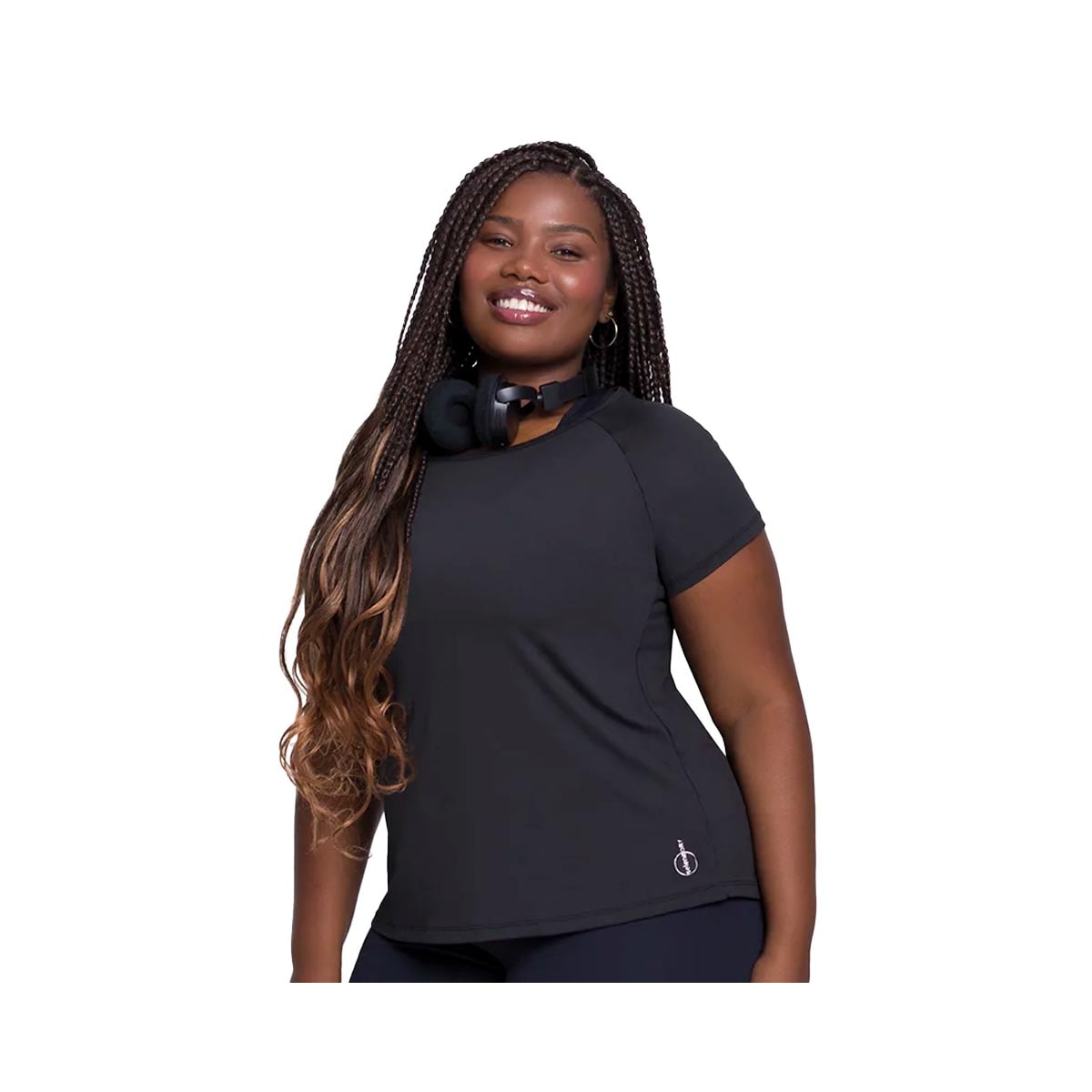 Camiseta Selene Básica Plus Size 24980 Preto Camiseta Selene Básica Plus Size 24980 Preto