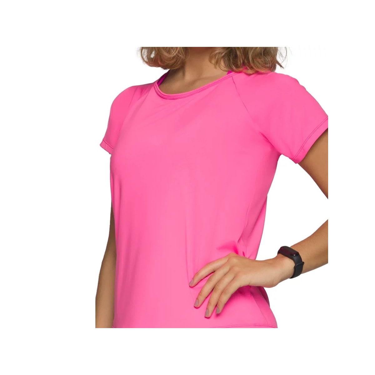 Camiseta Selene Básica Plus Size 24980 Rosa Neon Camiseta Selene Básica Plus Size 24980 Rosa Neon