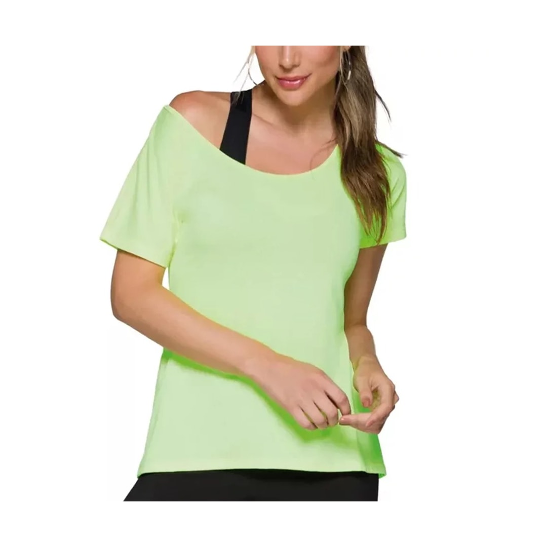 Camiseta Selene Fitness 20860 Amarelo Fluor Camiseta Selene Fitness 20860 Amarelo Fluor