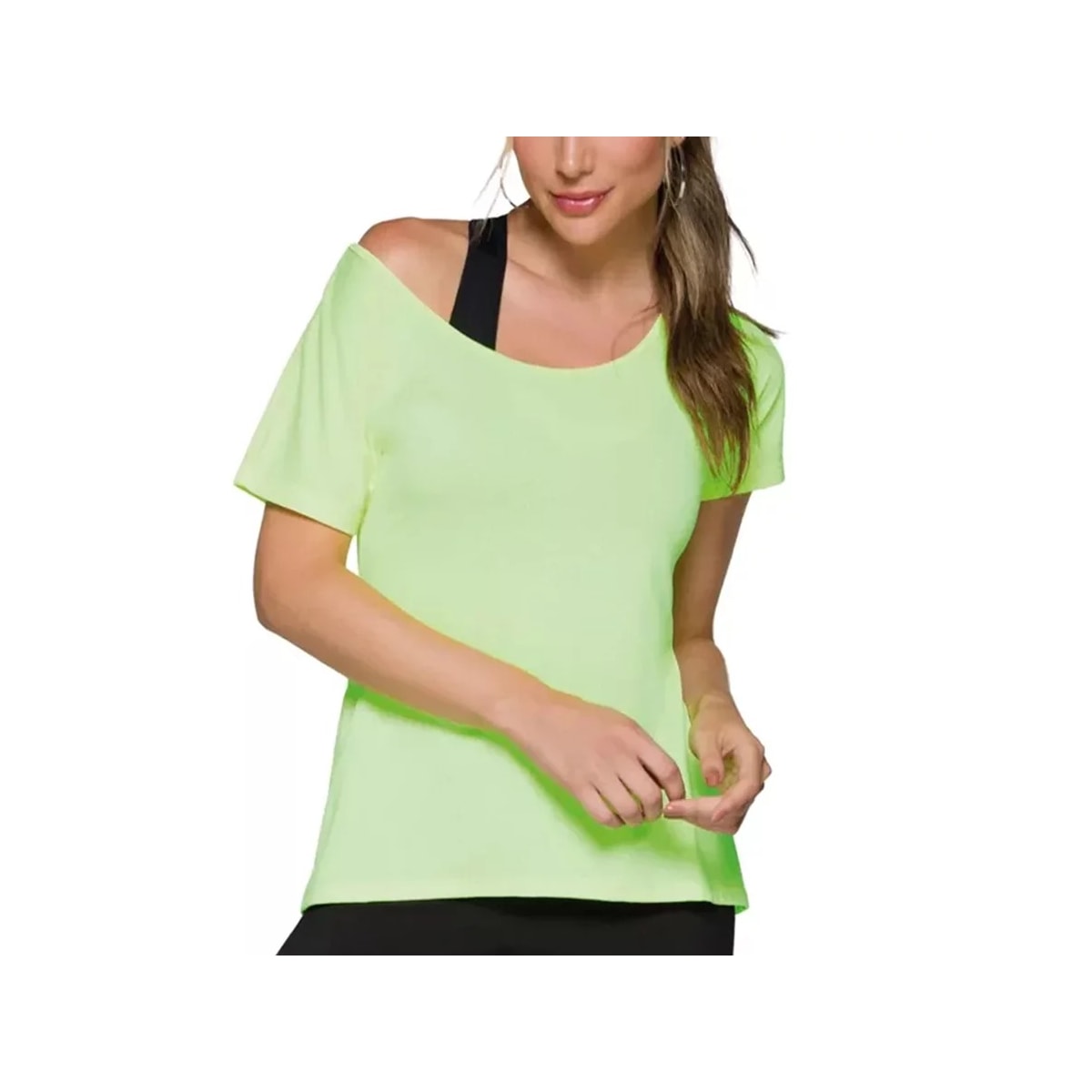 Camiseta Selene Fitness 20860 Amarelo Fluor Camiseta Selene Fitness 20860 Amarelo Fluor