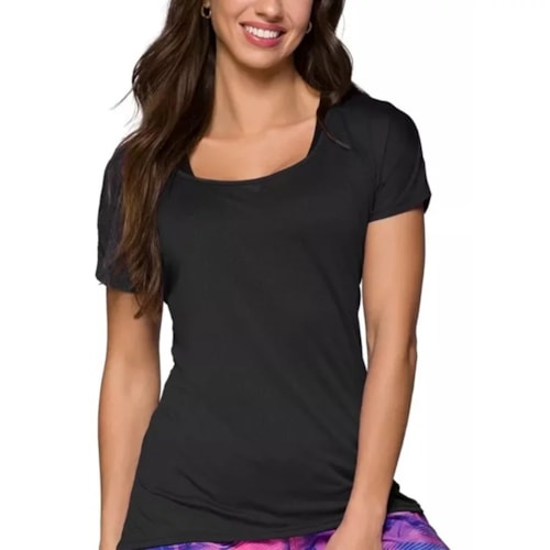 Detalhe - Camiseta Selene Fitness 20860 Preto