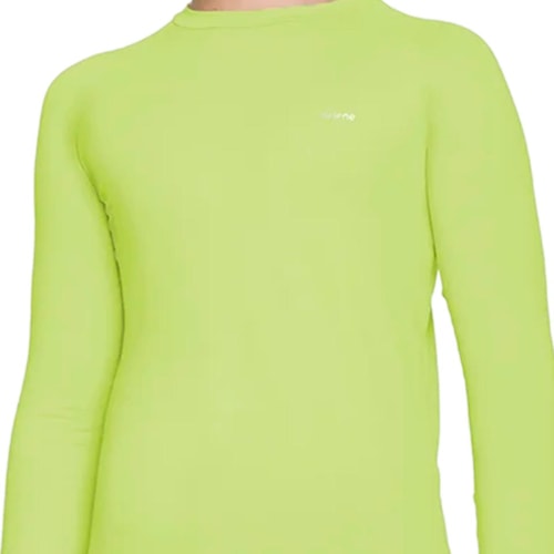 Detalhe - Camiseta Selene Infantil Manga Longa Uv 24000 Amarelo Neon