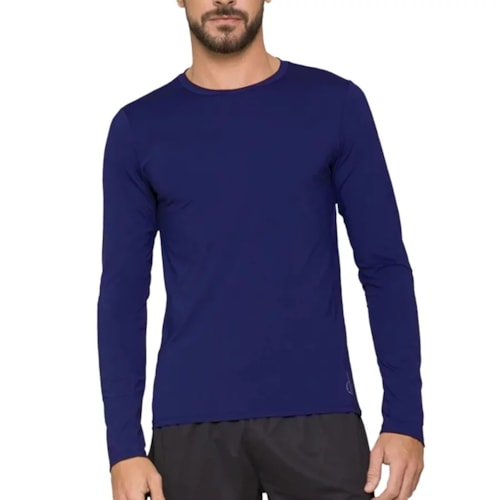 Detalhe - Camiseta Selene Masc Manga Longa Proteção Uv 25020 Marinho