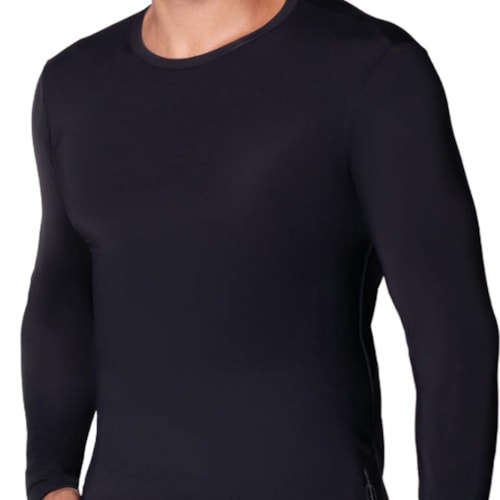 Detalhe - Camiseta Selene Masc Manga Longa Proteção Uv 25020 Preto