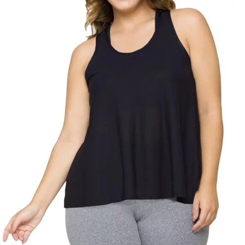 Detalhe - Camiseta Selene Regata Dry Fit 24945 Preto