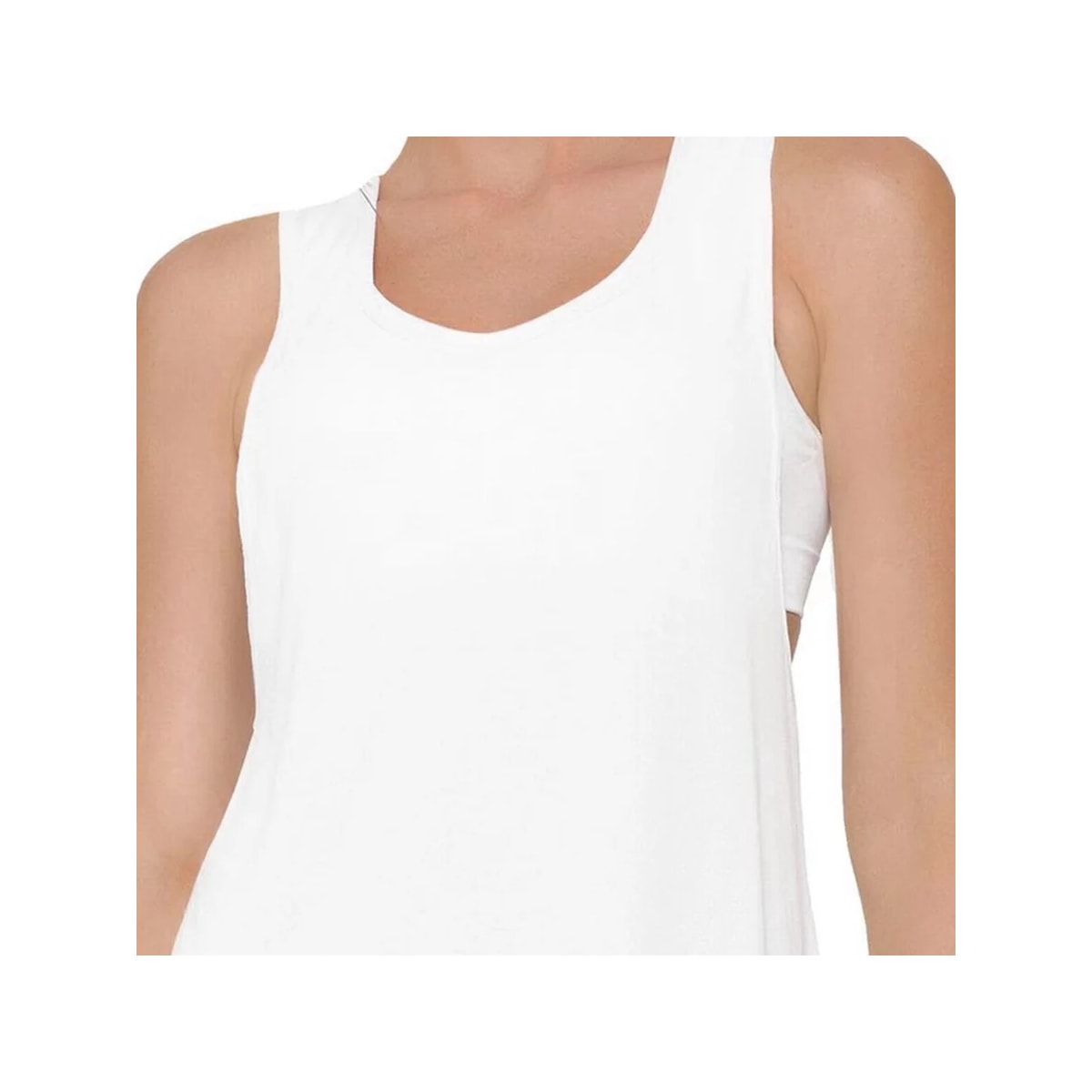 Camiseta Selene Regata Super Cavada 20855 Branco Camiseta Selene Regata Super Cavada 20855 Branco