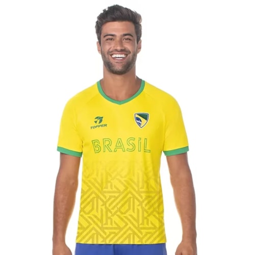 Camiseta Topper Brasil Meia Manga 8522001 Amarelo