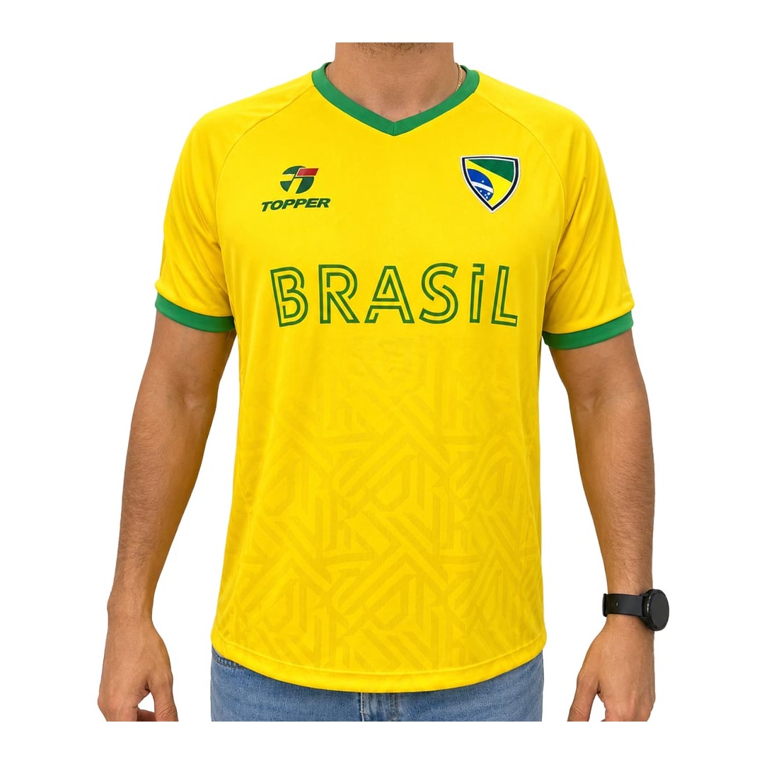 Camiseta Topper Brasil Meia Manga 8522001 Amarelo
