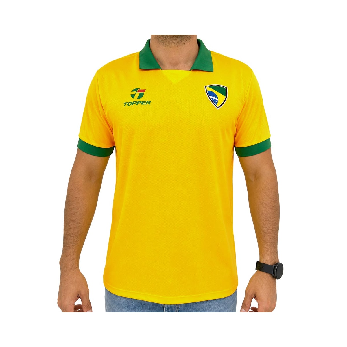 Camiseta Topper Brasil Retrô M/M 8522013 Amarelo Camiseta Topper Brasil Retrô M/M 8522013 Amarelo