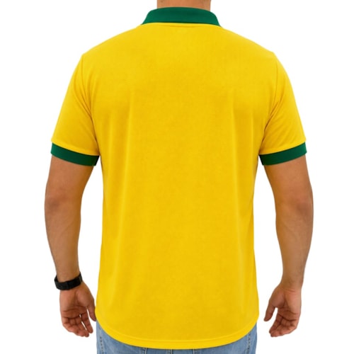 Detalhe - Camiseta Topper Brasil Retrô M/M 8522013 Amarelo