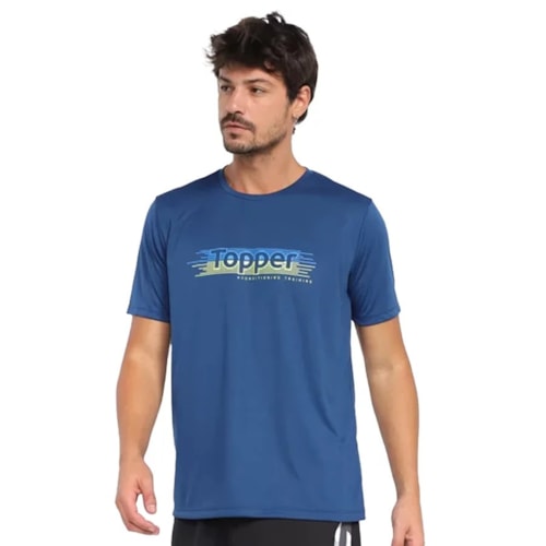 Camiseta Topper Dry Fit Masculina 4323088 Azul Opala