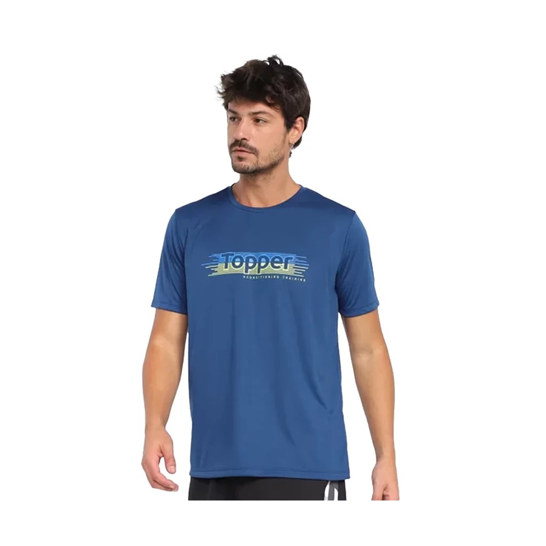 Camiseta Topper Dry Fit Masculina 4323088 Azul Opala