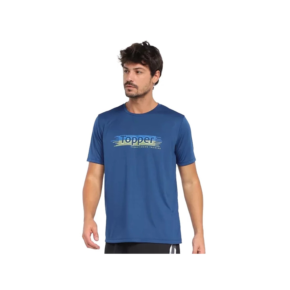 Camiseta Topper Dry Fit Masculina 4323088 Azul Opala Camiseta Topper Dry Fit Masculina 4323088 Azul Opala