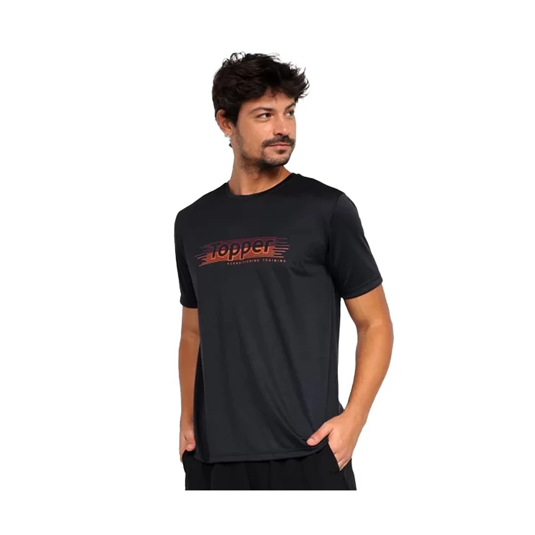 Camiseta Topper Dry Fit Masculina 4323088 Preto Camiseta Topper Dry Fit Masculina 4323088 Preto