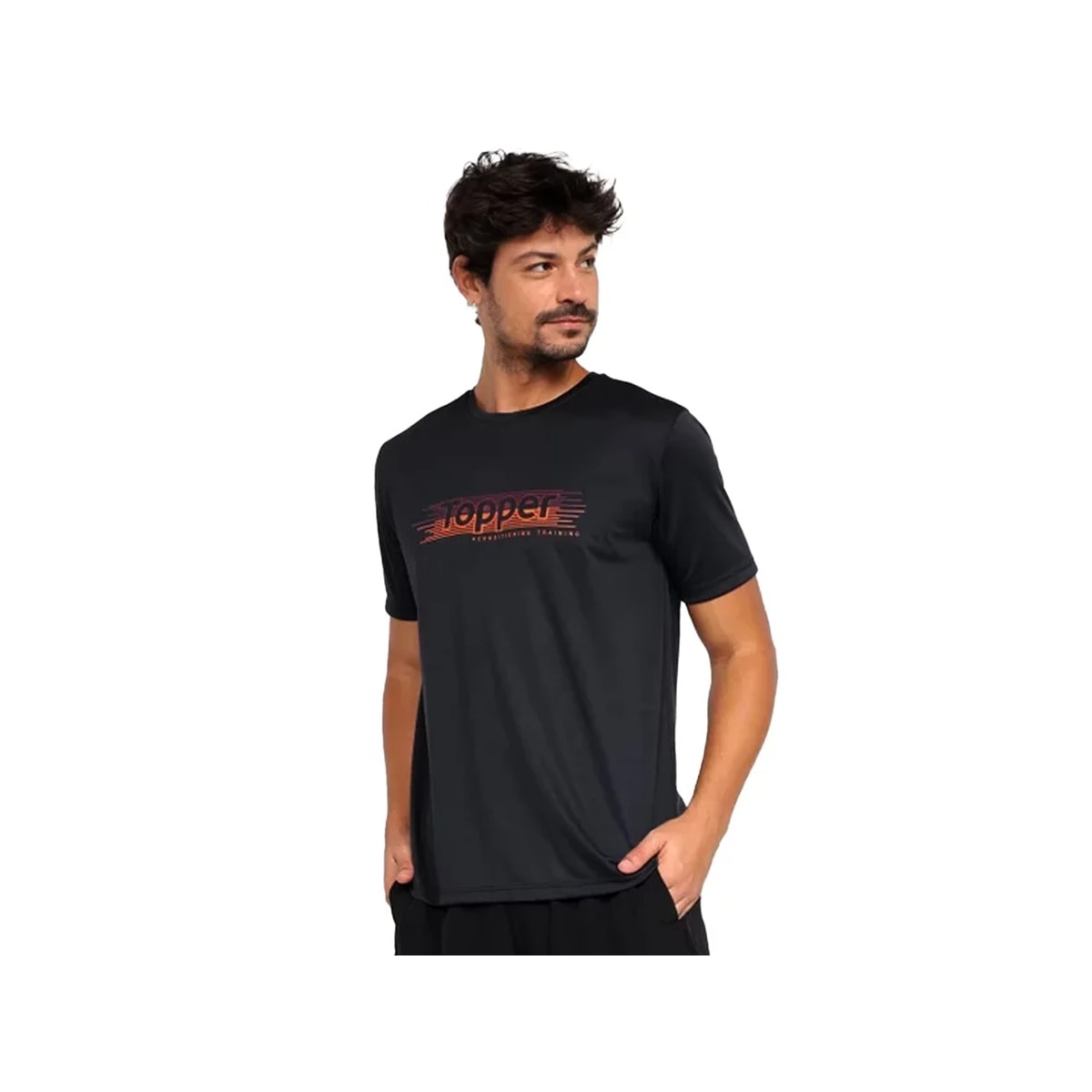 Camiseta Topper Dry Fit Masculina 4323088 Preto Camiseta Topper Dry Fit Masculina 4323088 Preto