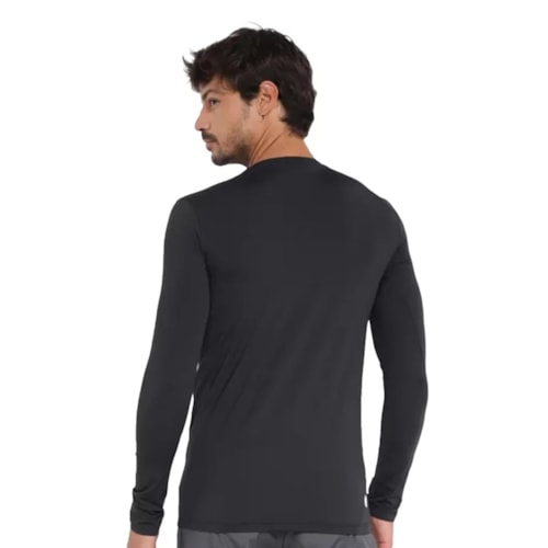 Detalhe - Camiseta Topper Manga Longa Uv50 Regular Fit 4323083 Preto