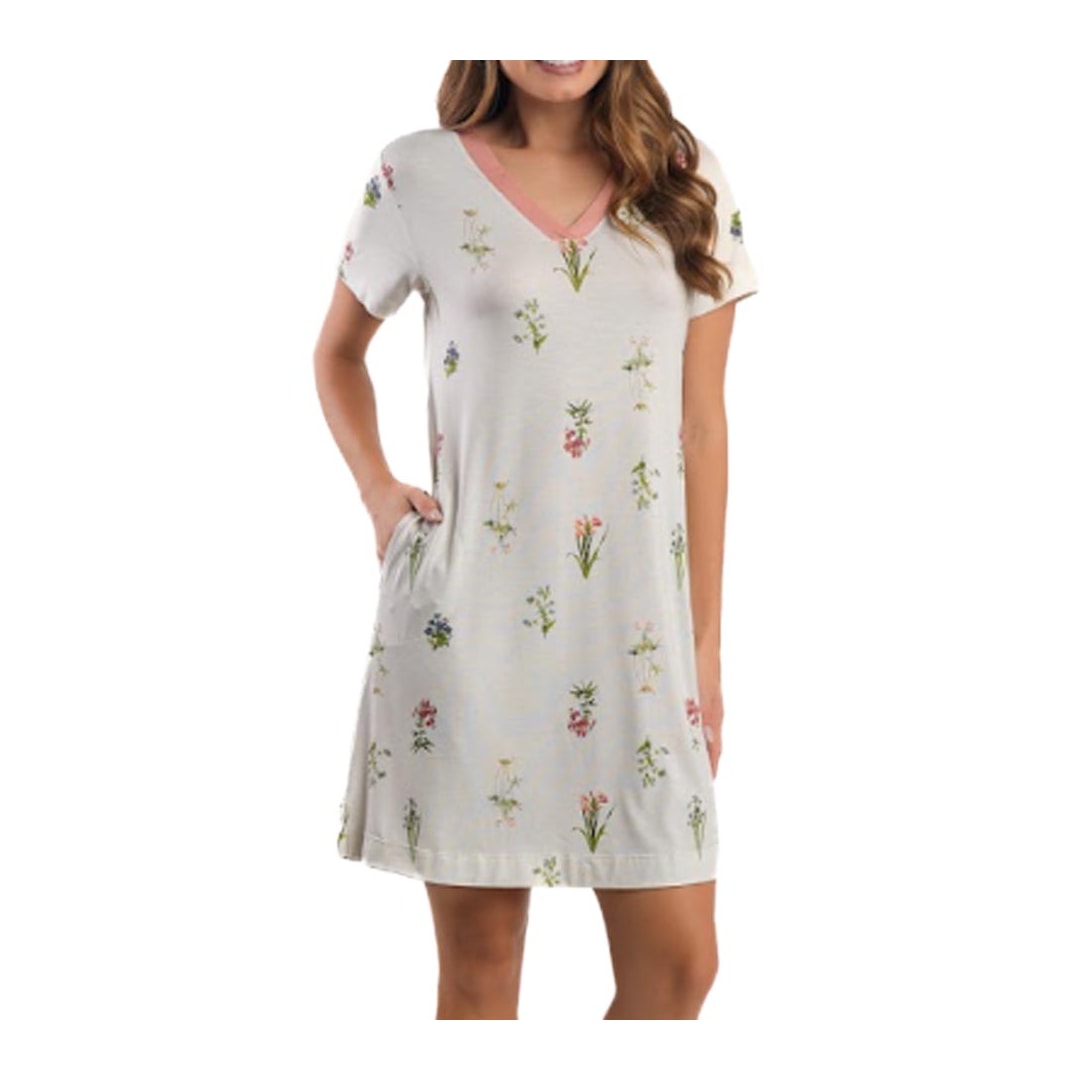 Camisola Podiun Feminina Meia Manga 276053 Off White/Salmão