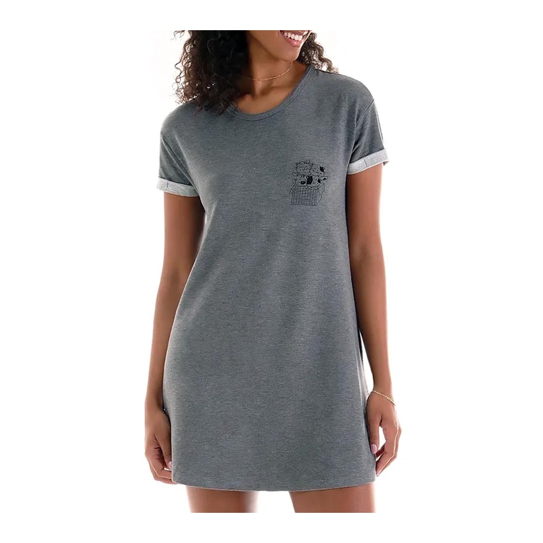Camisola Zee Rucci Meia Manga Zr3202-074 Cinza Mescla
