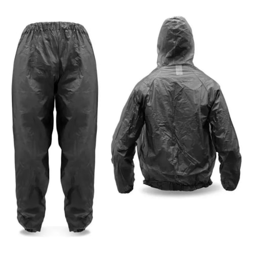 Detalhe - Capa Chuva Maleável Ciclismo Caminhada Impermeável Piraval Preto